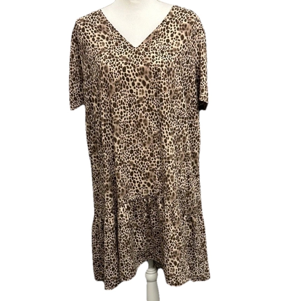 A NEW DAY Womens Animal Leopard Print Dress XXL Cover Up BRATZ Casual Everyday - Picture 2 of 10